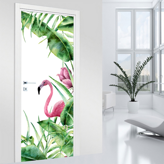 Door Sticker - Decal - Pink flamingo