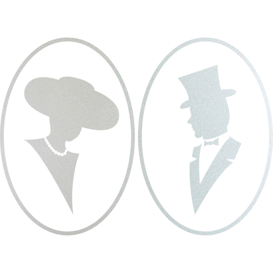 Frosted Window Glass Sticker - Toilets