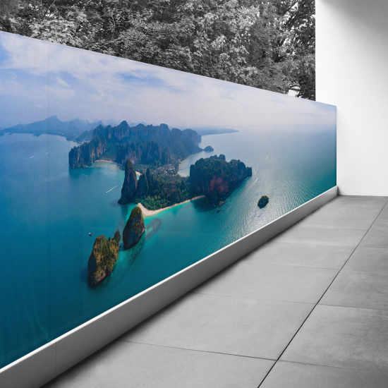 Optical Illusion Balcony Privacy Screen - 110x412 cm - Sea view