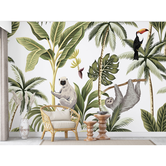 Panoramic Wallpaper - Kid Wall Mural - Jungle Animals