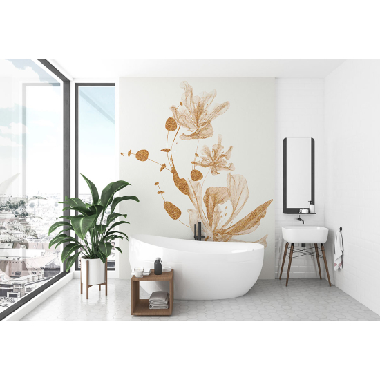 Panoramic Wallpaper - Wall Mural - Design Flowers