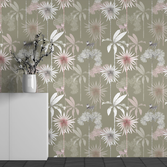 Panoramic Wallpaper - Wall Mural - Flower Pattern