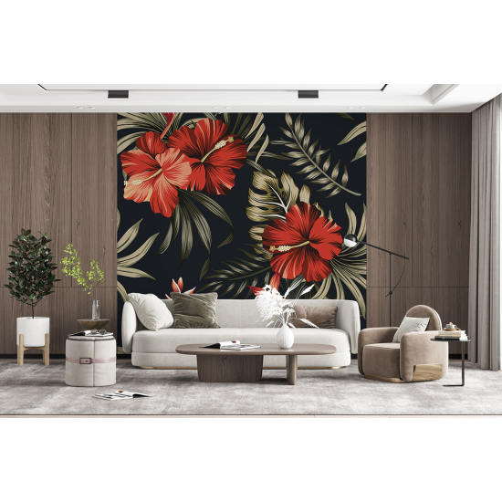 Panoramic Wallpaper - Wall Mural - Flowers