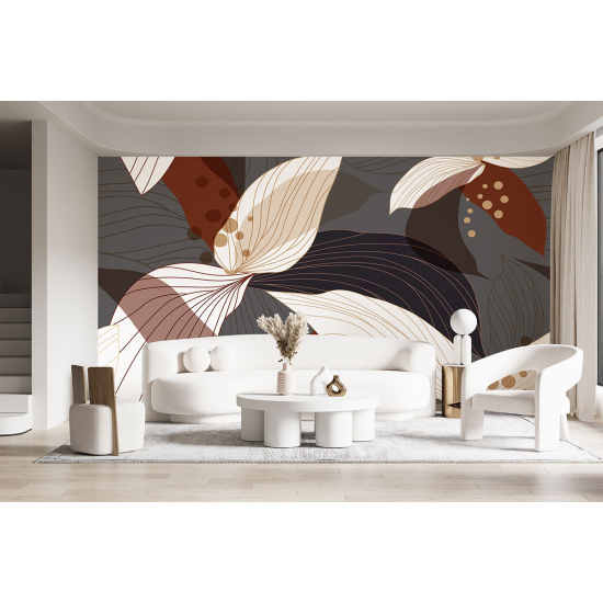 Panoramic Wallpaper - Wall Mural - Flowers