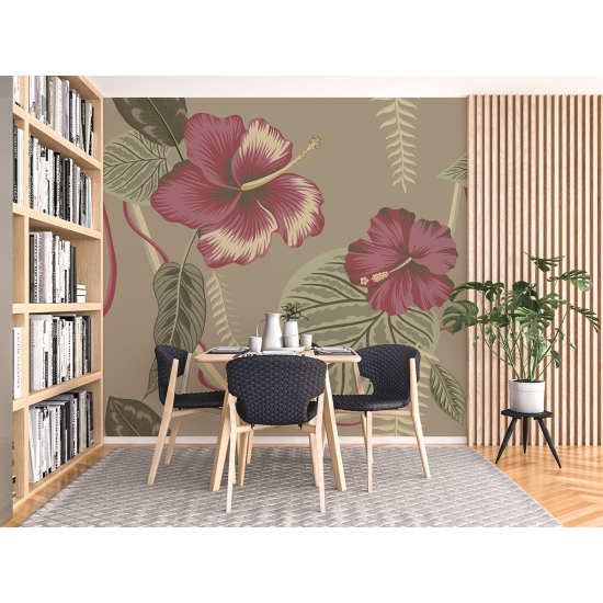 Panoramic Wallpaper - Wall Mural - Flowers