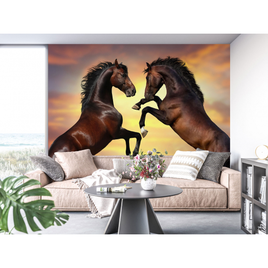 Panoramic Wallpaper - Wall Mural - Horses