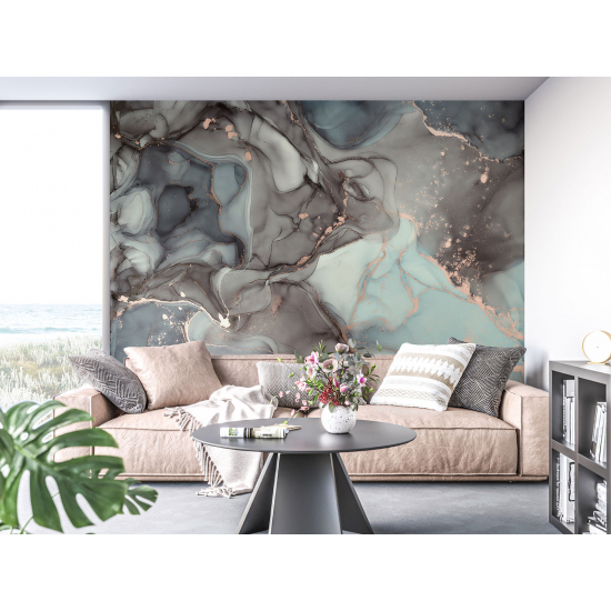 Panoramic Wallpaper - Wall Mural - Marbled effect