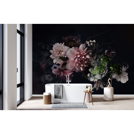 Panoramic Wallpaper - Wall Mural - Peonies