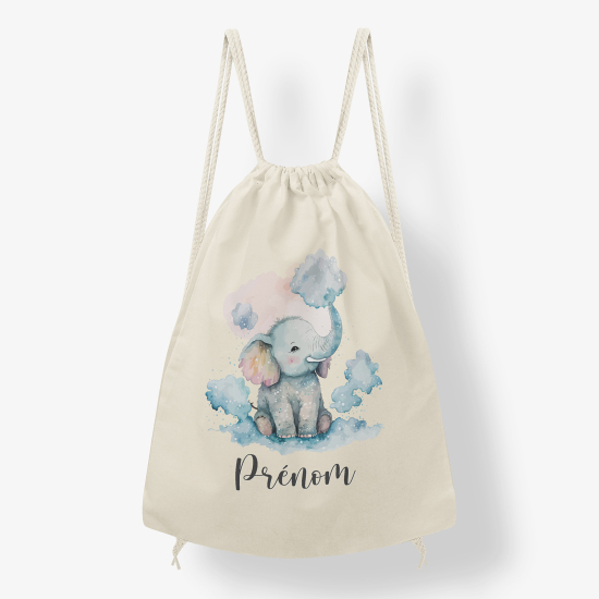 Personalized Drawstring Backpack for Kids - Baby Elephant