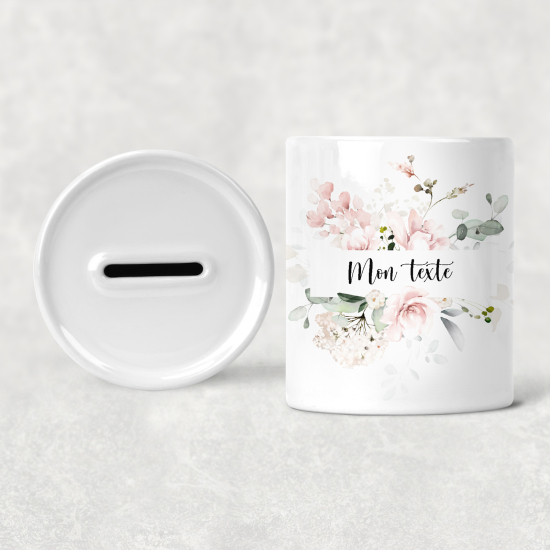 Personalized Kids / Children's Piggy Bank - Flowers