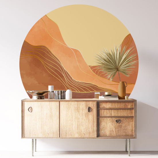 Round / Circle Wall Sticker - Boho Landscape