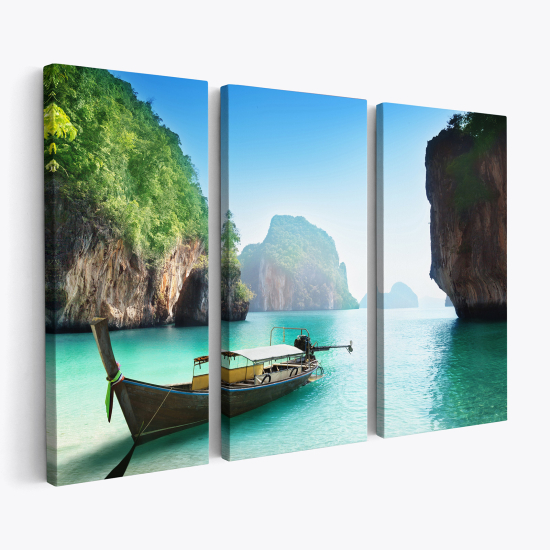 Triptych Canvas Prints - Landscape of Krabi Island in Thailand