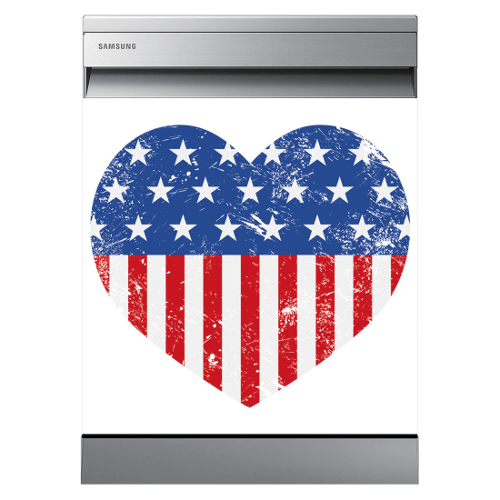 Dishwasher Sticker - Heart USA
