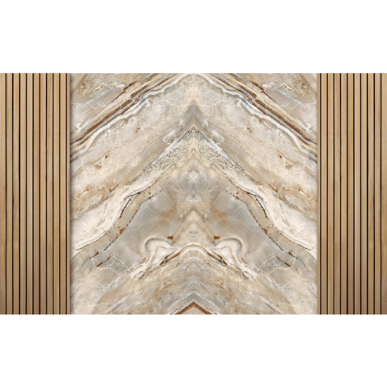 Panoramic Wallpaper - Wall Mural - Elegant wood pattern