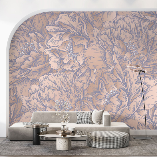 Panoramic Wallpaper - Wall Mural - Flowers