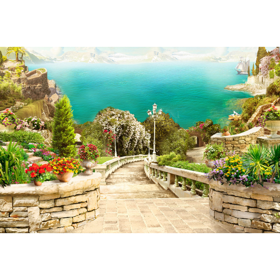 Panoramic Wallpaper - Wall Mural - Seaside village