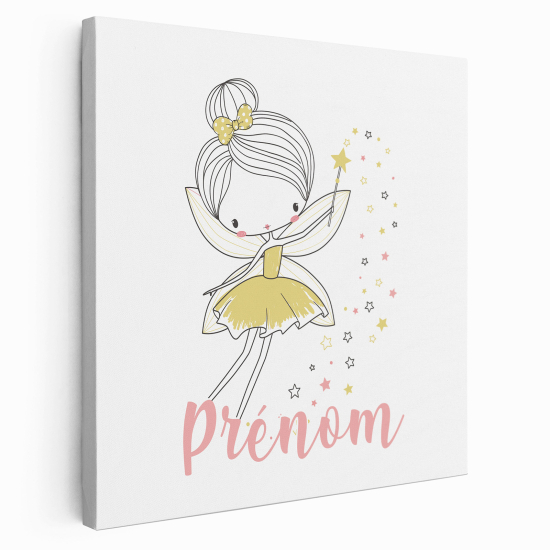 Personalized children's canvas print with name - Fairy